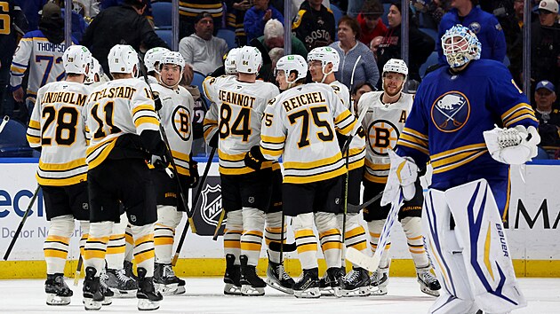 Hokejist� Boston Bruins slav� v�hru nad Buffalo Sabres.