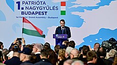 Ministr zahrani�í Petr Macinka na setkání Patriot� pro Evropu v Budape�ti (23....