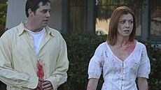 Nicholas Brendon a Alyson Hanniganová v seriálu Buffy, p�emo�itelka upír�...