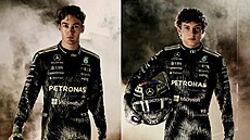 George Russell a Kimi Antonelli v kombinézách pro Velkou cenu Japonska 2026