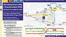 M�stská hromadná doprava v okolí O2 areny b�hem mistrovství sv�ta v...