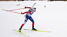 Tereza Voborníková na trati závodu s hromadným startem v Oslu