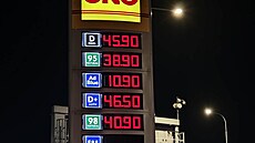 Tank ONO (Praha 10 - �t�rboholy). Cena pohonných hmot k 23. b�eznu 2026