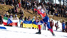 Lucie Charvátová ve stoupání p�i stíha�ce v Oslu.