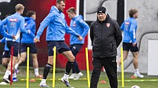 Miroslav Koubek na tréninku �eské reprezentace p�ed bará�í o mistrovství sv�ta...
