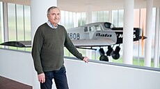 Zlínský historik Zden�k Pokluda v Památníku Tomá�e Bati ve Zlín�. (b�ezen 2026)