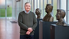 Zlínský historik Zden�k Pokluda v Památníku Tomá�e Bati ve Zlín�. (b�ezen 2026)