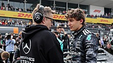 Andrea Kimi Antonelli z Mercedesu p�ed za�átkem Velké ceny Japonska.