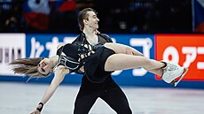Kate�ina Mrázková a Daniel Mrázek b�hem rytmického tance na �ampionátu v Praze.