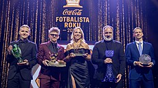 Ocen�ní z Fotbalisty roku 2025: Zleva Mat�j �ín, Pavel �ulc, Klára Cahynová,...
