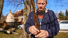 Dobrovolník, lesák a ko�íká� Martin Hubený ze �imutic na �eskobud�jovicku plete...