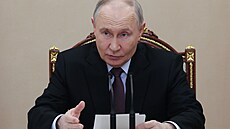 Ruský prezident Vladimir Putin na ekonomické porad� v Kremlu (23. b�ezna 2026)