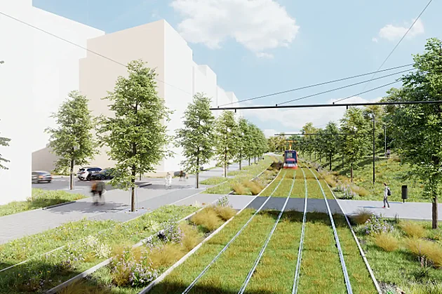 Začala stavba tramvajové trati na Žižkově, část po bývalé železnici bude unikátní
