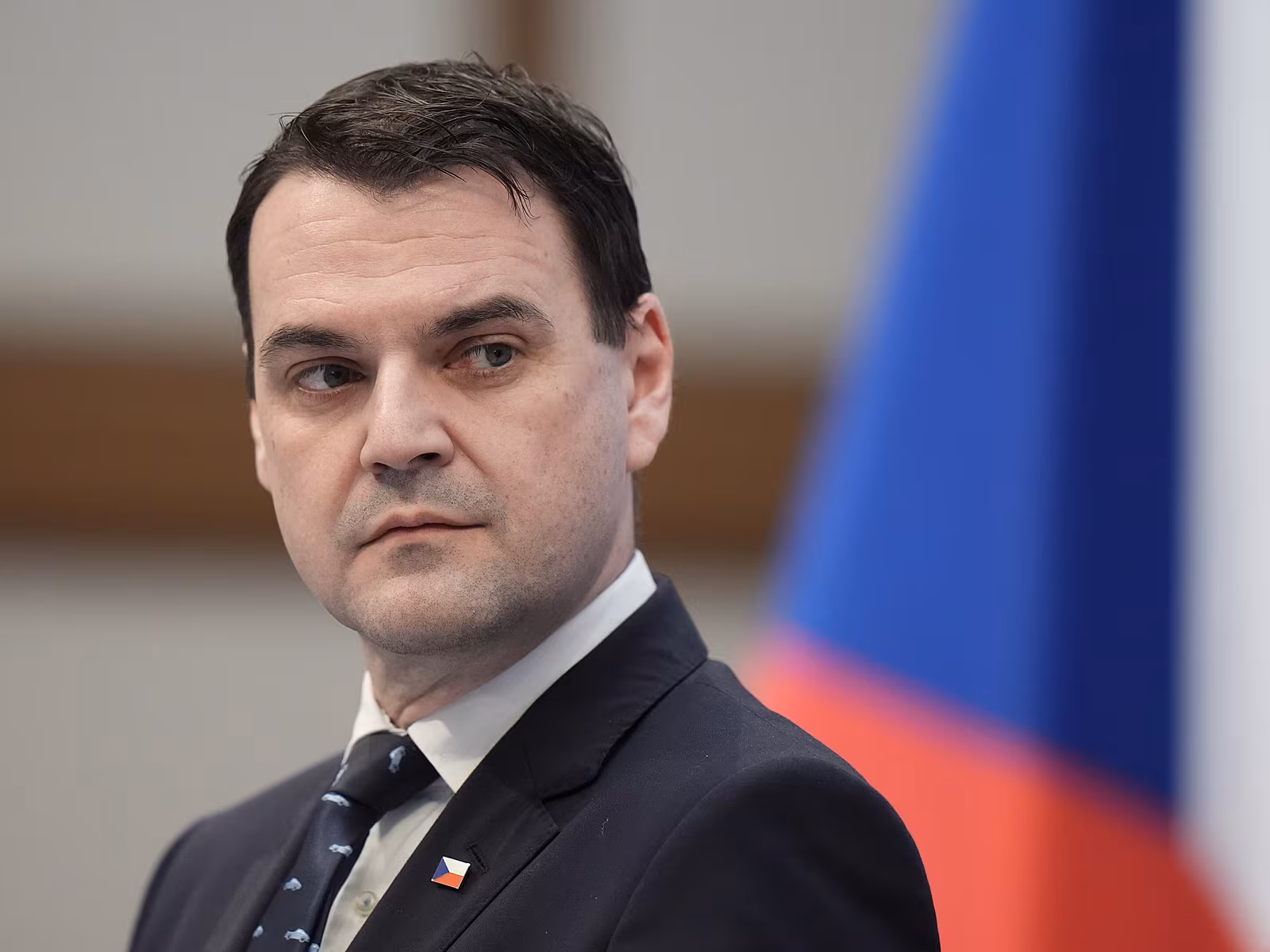 Ministr zahrani�n�ch v�c� Petr Macinka po jedn�n� vl�dy. (30. b�ezna 2026)