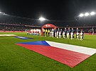 �e�tí fotbalisté nastupují k bará�ovému utkání s Dánskem.