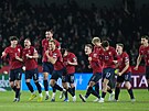 �e�tí fotbalisté slaví b�hem penaltového rozst�elu v bará�i s Dánskem.