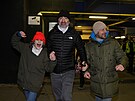 Jakub Kohák (uprost�ed) slaví postup fotbalové reprezentace na mistrovství...