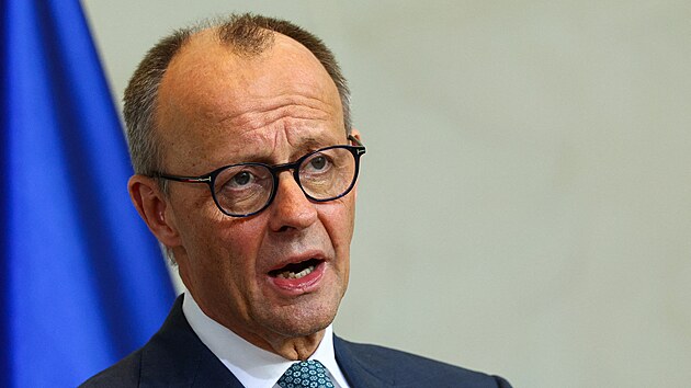 N�meck� kancl�� Friedrich Merz na tiskov� konferenci v Berl�n� v N�mecku. (30. b�ezna 2026)