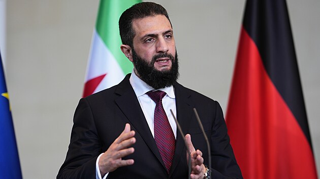 Syrsk� prezident Ahmad �ara na tiskov� konferenci v Berl�n� v N�mecku. (30. b�ezna 2026)