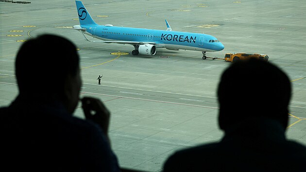 Letadlo spole�nosti Korean Air na mezin�rodn�m leti�ti v jihokorejsk�m In�chonu (31. b�ezna 2026)