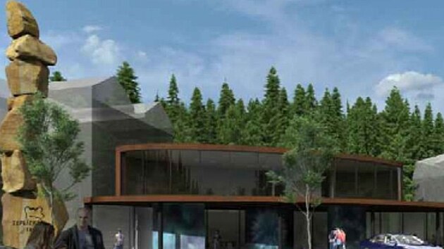 N�v�t�vnick� centrum u vstupu do Teplick�ch skal