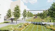 Vizualizace úseku Male�ická a Nad Kapli�kou