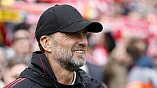 Jürgen Klopp p�ed zápasem mezi legendami Liverpoolu a Dortmundu.