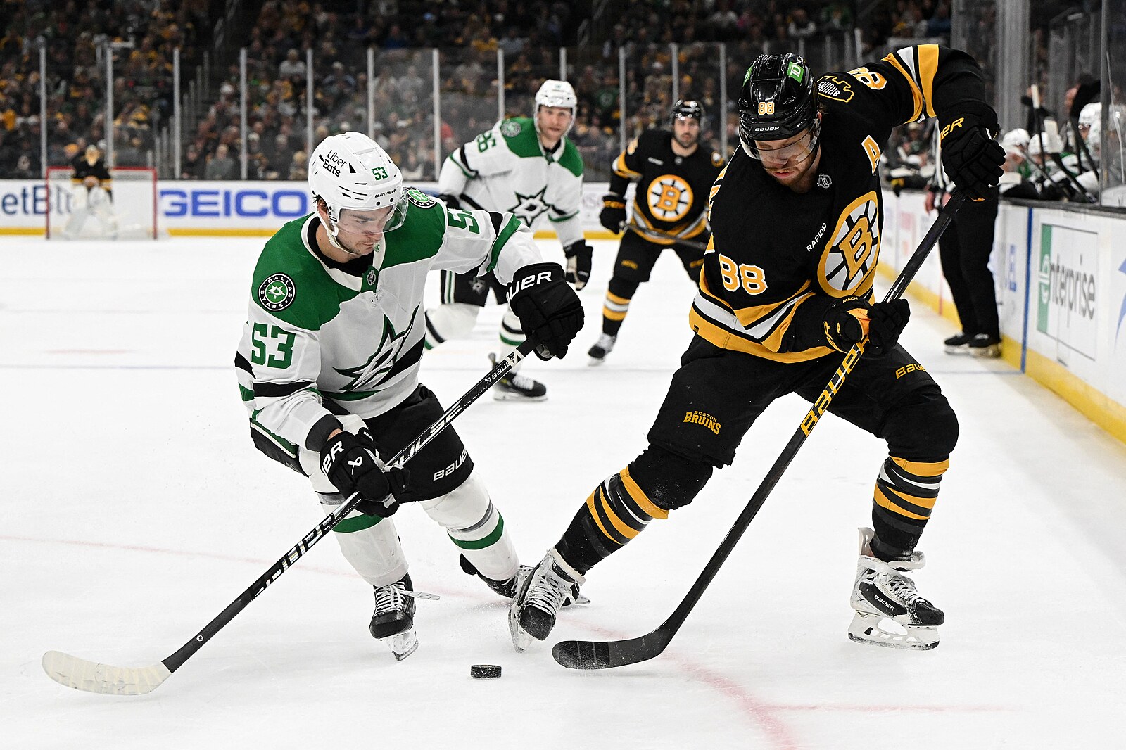 Pastrňák třikrát asistoval, Dobeš znovu zářil v bráně Montrealu