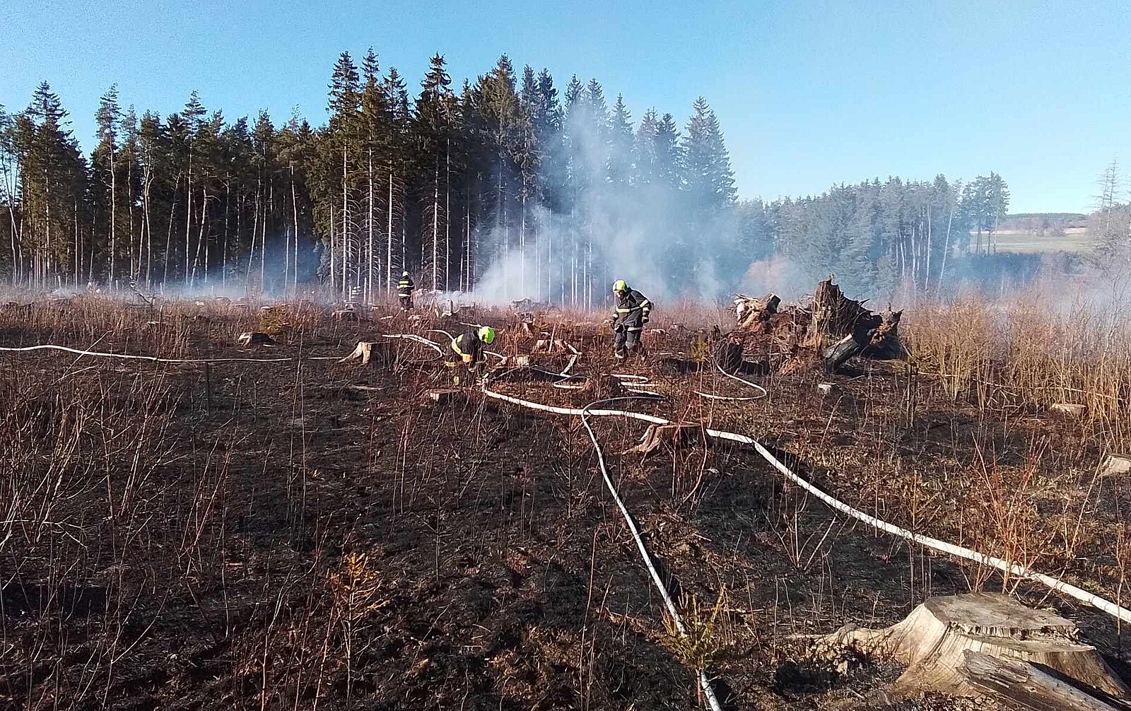 Velký požár lesa na Žďársku. Lidé utíkali před plameny, v akci jsou desítky hasičů