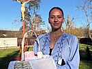 Ukrajinská tenistka Marta Kos�uková oslavila Velikonoce tradi�ním zp�sobem.