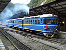 MAN railcars Nos.216 & 217 (ex-58 & 59) newly arrived at Aguas Calientes on a...