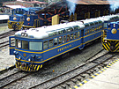 MAN railcars Nos.217 & 216 at Aguas Calientes having arrived on a service from...