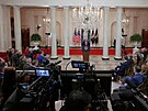 Prezident Donald Trump hovo�il v Bílém dom� o válce s Íránem. (1. dubna 2026)