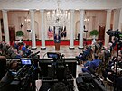 Prezident Donald Trump hovo�í v Bílém dom� o válce s Íránem. (1. dubna 2026 )