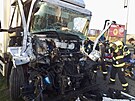 Nehoda dvou nákladních automobil� v ulici Kbelská. (2. dubna 2026)