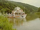 Lod� na Brn�nské p�ehrad� na historických snímcích z roku 1986.