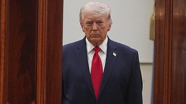 Americk� prezident Donald Trump p�ed projevem o stavu v�le�n� operace proti �r�nu (1. dubna 2026)