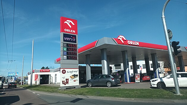 �erpac� stanice Orlen v Pardubic�ch na Dukle ve st�edu 8. dubna 2026 - ceny byly stejn� jako o den d��ve