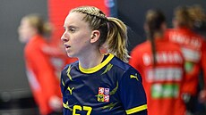 �eská házenká�ka Veronika Kafka Malá p�ed zápasem s Dánskem.