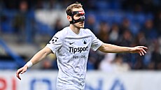 Liberecký Raimonds Krollis v utkání se Slováckem.