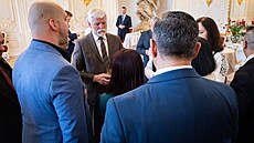 Prezident republiky Petr Pavel a paní Eva Pavlová p�ijali na Pra�ském hrad�...