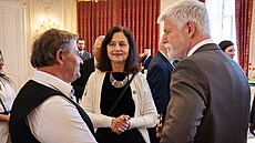Prezident republiky Petr Pavel a paní Eva Pavlová p�ijali na Pra�ském hrad�...