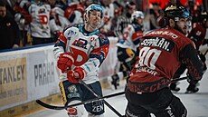 Roman �ervenka v akci b�hem semifinálového zápasu se Spartou.