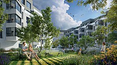 Vizualizace nov� budovaného komplexu Veve�í ve stejnojmenné brn�nské ulici