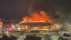 Velodrom v brazilském Riu v plamenech.