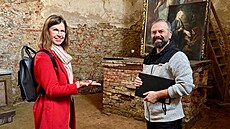 Marie Rothbauerová symbolicky p�evzala klí�e od kostela Svaté Kate�iny....