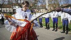 Chlapci, kte�í letos pojedou Jízdu král� ve Vl�nov�, obcházejí na Velikono�ní...