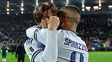 Zklamání italských fotbalist� po proh�e ve finále bará�e s Bosnou a...
