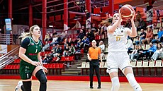 Eli�ka Brejchová z Levhartic Chomutov zakon�uje na ko� SB� Ostrava, sleduje ji...