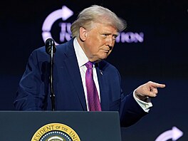 Americký prezident Donald Trump na akci organizace Turning Point USA v kostele...